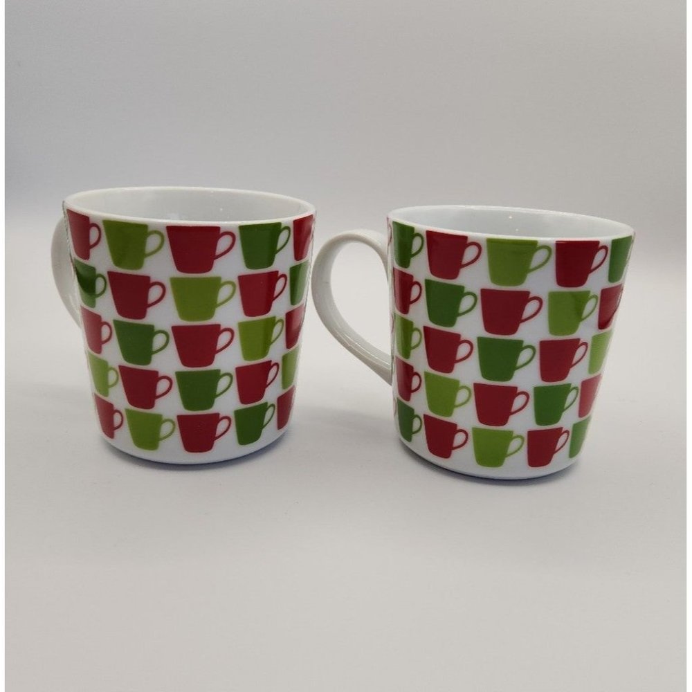 Crate & Barrel Holiday Coffee Mugs set of 2